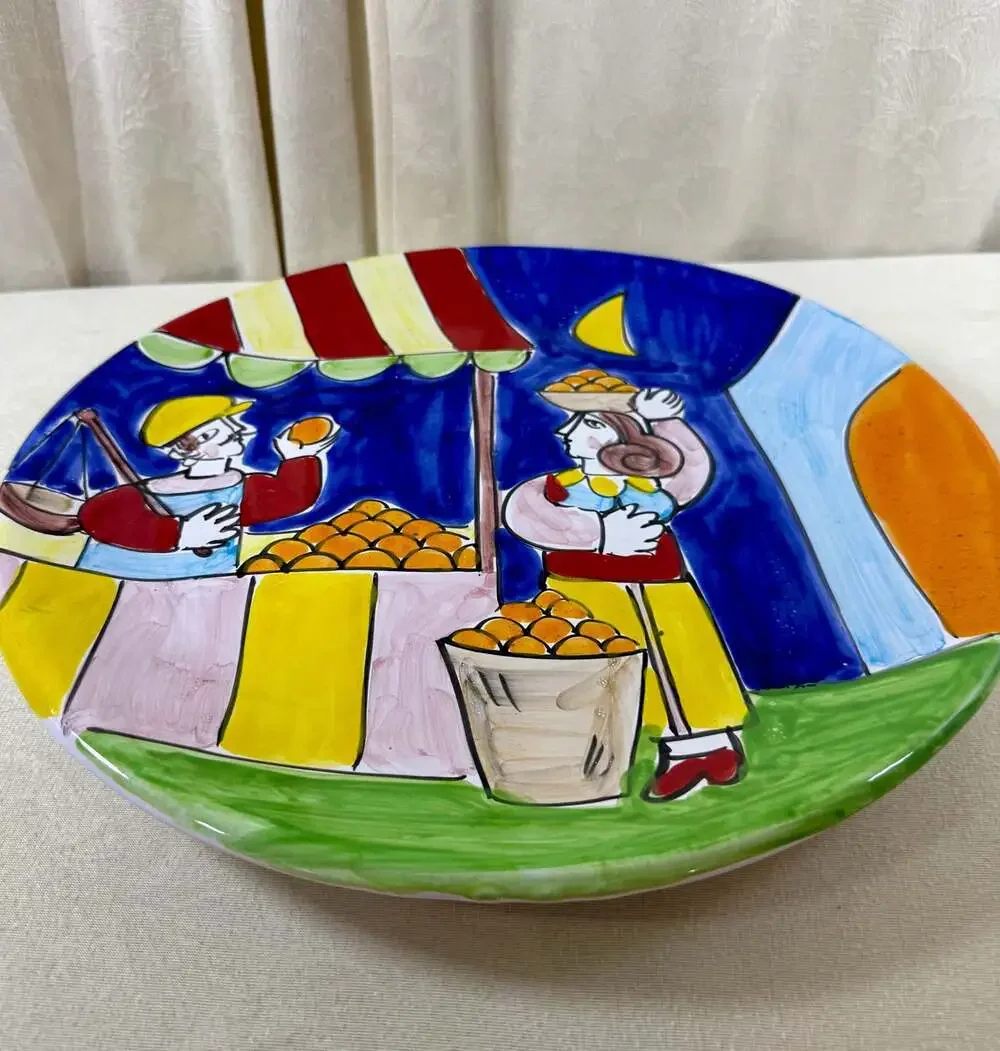 La Musa Hand-Painted Italian Ceramic Decorative Plate